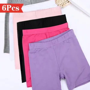 6pcs  Anti-Exposure Shorts, Girls' Briefs, Baby'S