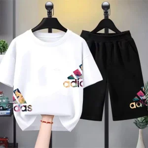 Summer Boys Girls Tee+Shorts