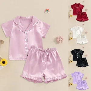 Baby Girl Warm Clothes Toddler Silk Pajamas
