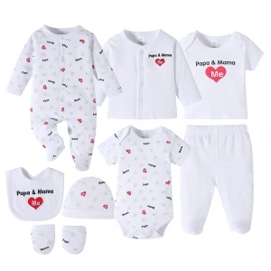 This 8pcs Soft Spring And Summer Set Is Suitable For Boys' And Girls'