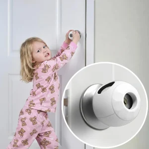 Childproof Door Knob Covers Baby Proofing Safety Locks Child Safety Door Handle Locks Baby Proof Door Knob Covers for Kids Toddlers Baby Safety