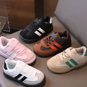 PU Leather Sport Shoes For Children Soft-soled Waterproof Girl's Sneakers