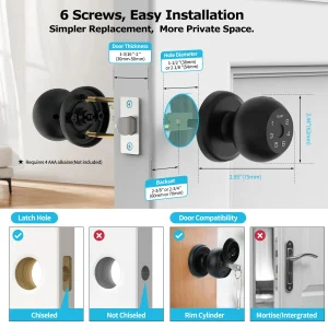 Viladepot Smart Lock Fingerprint, Passcode, App Control,