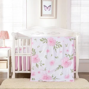 3Pcs Floral Baby Cot Bedding