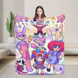 A-Amazing D-Digital Anime Circus Cozy Super Soft Flannel Blanket,