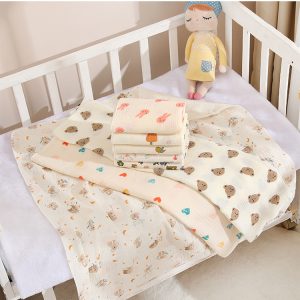 Double Layer Muslin Baby Blanket Newborn Receive Blanket Cotton Swaddling Wrap Stroller Cover Bedding Baby Items